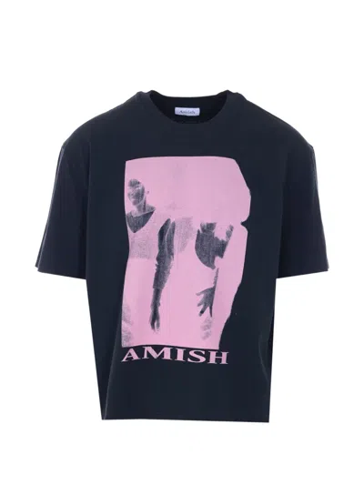 Amish Magic-print Crewneck T-shirt In Blue