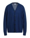 Amish Man Cardigan Bright Blue Size Xl Acrylic, Mohair Wool, Polyamide