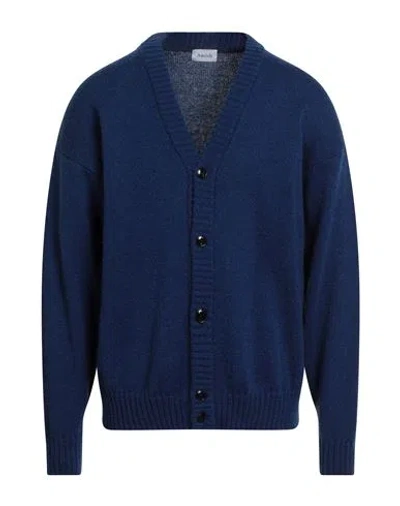 Amish Man Cardigan Navy Size L Acrylic, Mohair Wool, Polyamide, Wool