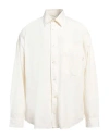 Amish Man Shirt Cream Size L Cotton In White