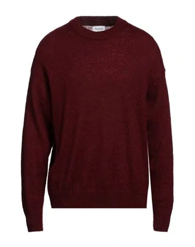 Amish Man Sweater Burgundy Size Xl Acrylic, Mohair Wool, Polyamide In Red