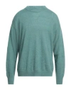 Amish Man Sweater Turquoise Size L Acrylic, Mohair Wool, Polyamide In Blue