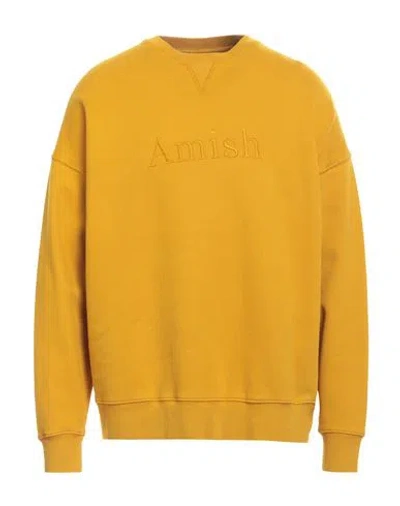 Amish Man Sweatshirt Marigold Size M Cotton