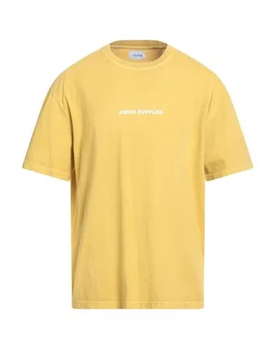 Amish Man T-shirt Mustard Size L Cotton In Yellow