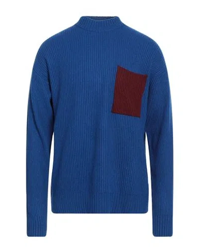 Amish Man Turtleneck Bright Blue Size Xl Wool, Polyamide, Viscose, Cashmere
