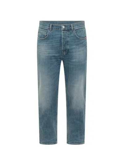 Amish Blue Washed Slim Fit Jeans