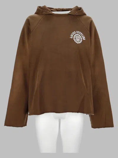 Amish Mini Logo Sweatshirt For Men In Brown
