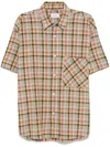 Amish Multicolor Checkered Cotton Shirt With Pocket In Multicolour