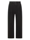 Amish Pant Pleated Cotton Pants In Black