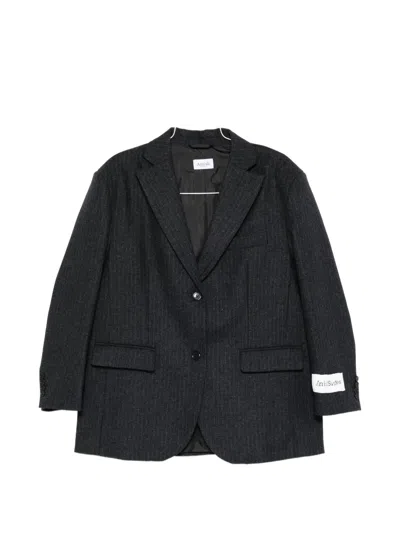 Amish Pinstriped Two-button Jacket In Gray