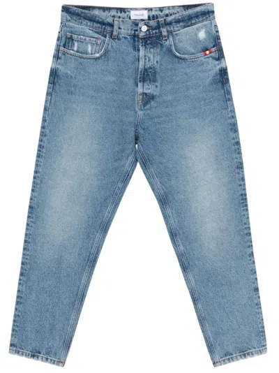 Amish Relaxed-fit Denim Jeans With Vintage Wash In Blue