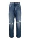 AMISH RIPPED-DETAIL STRAIGHT-LEG JEANS