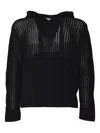 Amish Semi-sheer Hoodie In Black