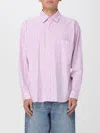 Amish Striped Poplin Shirt In Pink