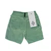Amish Short Men's Jeans Bermuda Bernie Bull Spray Dyed Green In Green
