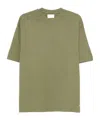 Amish Short Sleeves T-shirt In Green Cotton In Gray