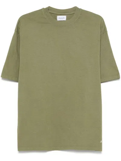 Amish Short Sleeves T-shirt In Green Cotton