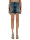 Amish Jenny Mini Denim Shorts In Blue