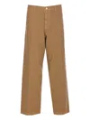 Amish Jason Gabardine Denim Chino Pants In Brown