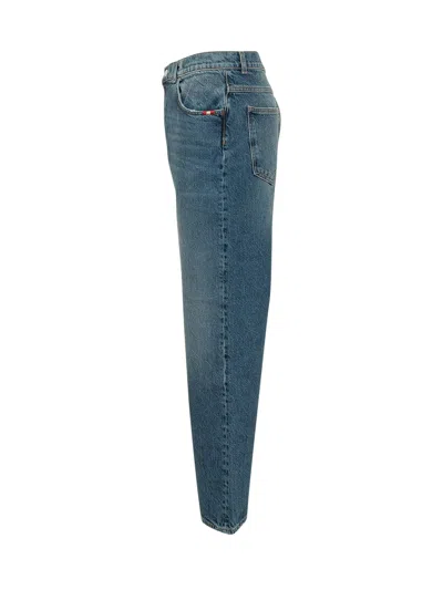 Amish Straight Leg Jeans With Five Pockets In Denim Standard
