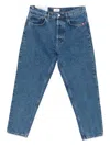 Amish Straight-leg Jeans With Mid-rise Waist And Fading In Blue