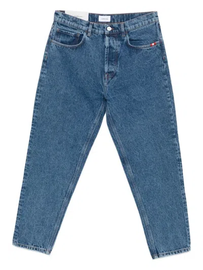 AMISH STRAIGHT-LEG JEANS WITH MID-RISE WAIST AND FADING