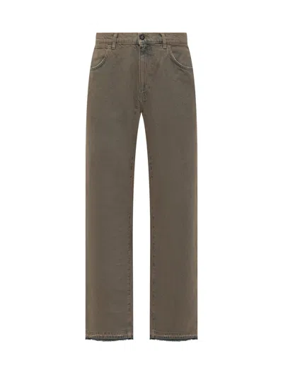 Amish Straight-leg Denim Pants For Fall 2025 In Mud Overdyed Denim