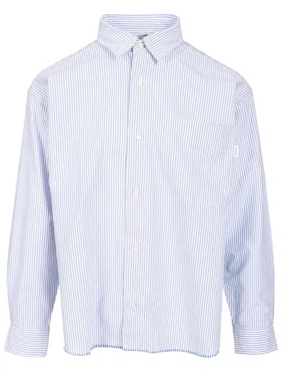 Amish Striped Oxford Shirt Shirts Blue