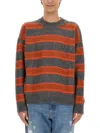 Amish Striped Crewneck Jumper In Multicolour