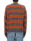 Amish Striped Crewneck Jumper In Multicolour