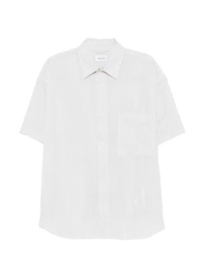 Amish Striped Short-sleeve Shirt In White