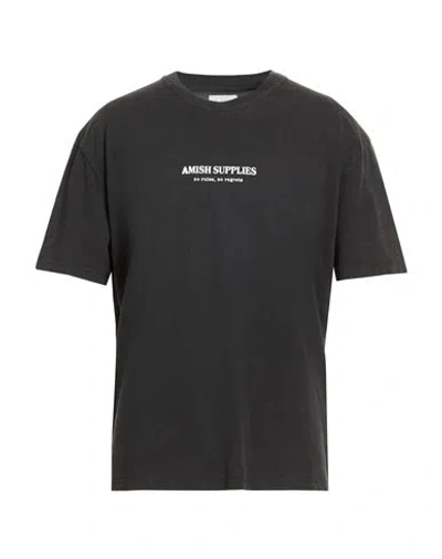 Amish Supplies Man T-shirt Charcoal Size Xl Cotton In Black