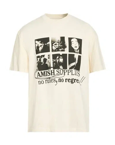 Amish Supplies Man T-shirt Cream Size Xl Cotton In White