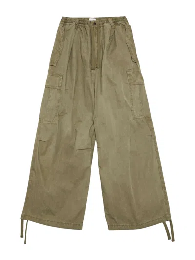 Amish Supplies Para Unisex Cargo Pants In Popeline Fabric - Dyed Sage In Green