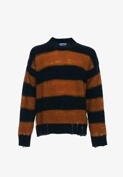 Amish Man Sweater Charcoal Size M Acrylic, Mohair Wool, Polyamide In Grey