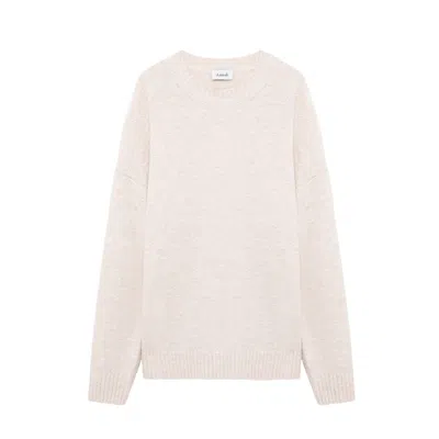 Amish Sweater  Crew Over Bucle In White