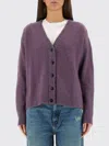 Amish Melange Crop Cardigan In Pink