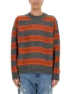 Amish Striped Crewneck Jumper In Multicolour
