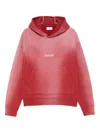 Amish Logo-print Ombre-effect Hoodie In Red