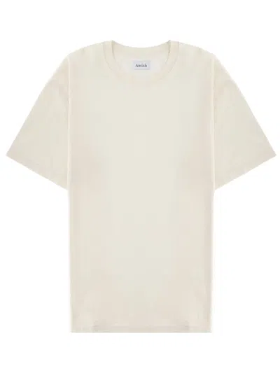 Amish T-shirt Con Micro Logo In White