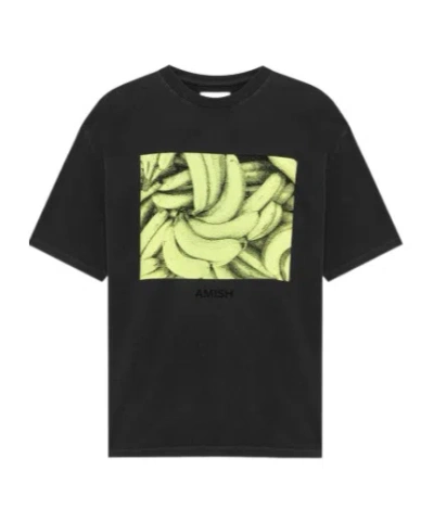 Amish T-shirt With Banana Print In Black