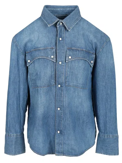 Amish Texan Shirt Casual Blue