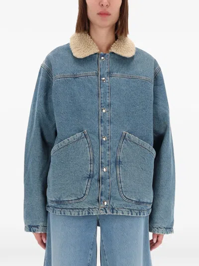 AMISH TEXTURED-COLLAR BUTTON JACKET