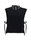 Amish Denim Solid Round Neck Top In Blue