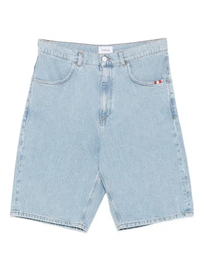 Amish Tommy Pocket-detail Denim Shorts In Blue