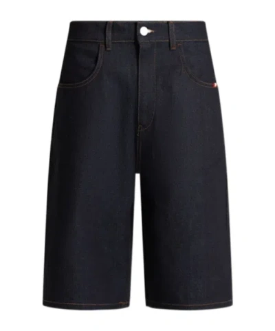 Amish Tommy Raw Bermuda Shorts In Black