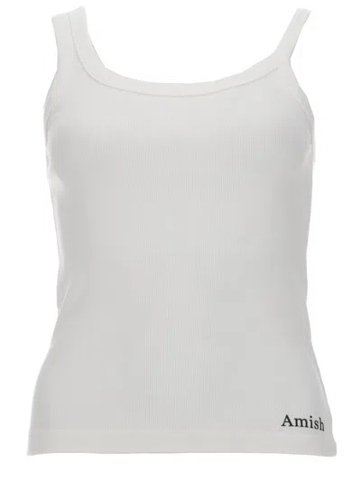 Amish Top "asymmetric" Con Micro Logo In White