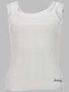 Amish Top "asymmetric" Con Micro Logo In White