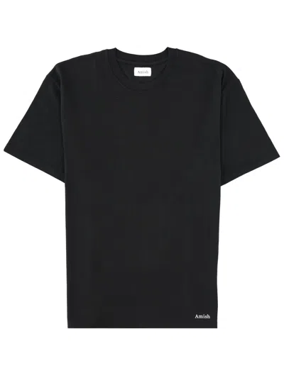 Amish T-shirt Con Micro Logo In Black