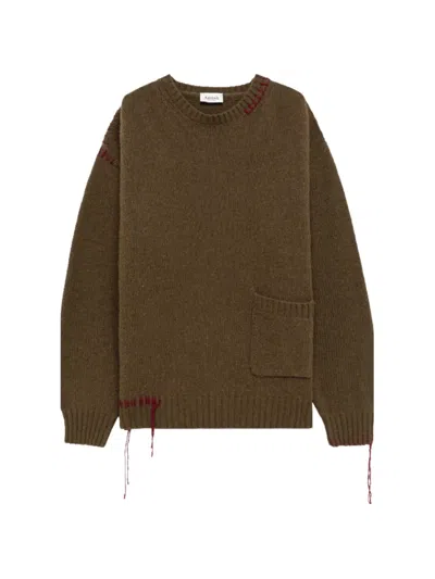 Amish Whipstitch-detail Sweater In Brown